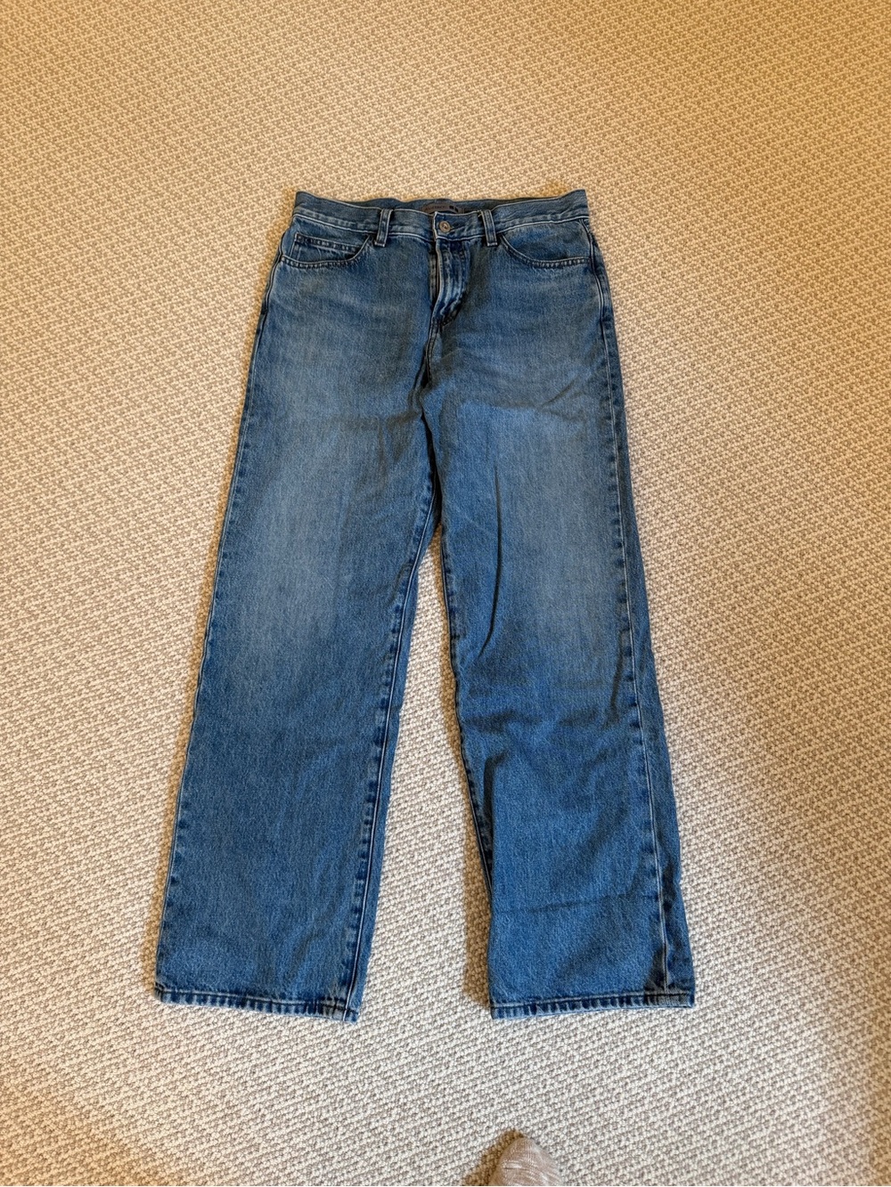 JW Anderson x Uniqlo Wide Leg Jeans 28x31 High Rise 100% Cotton Blue Denim